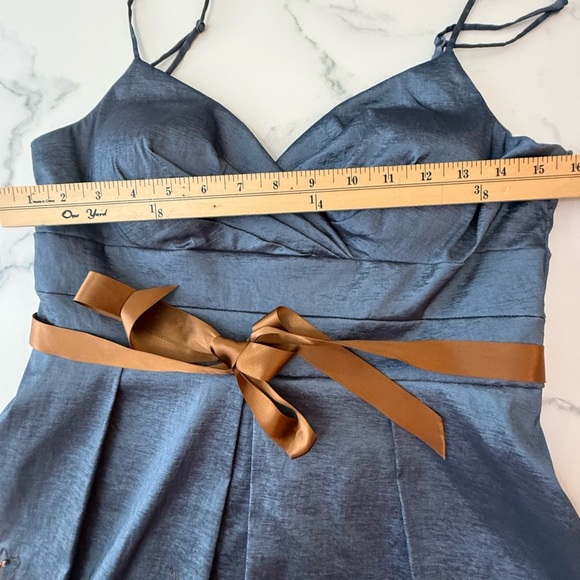 OC by Oleg Cassini Blue Pleated Cocktail Sundress Excellent Condition Size 12 - Picture 8 of 10